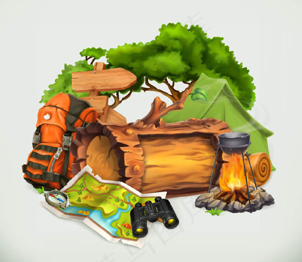 3D立体野外露营