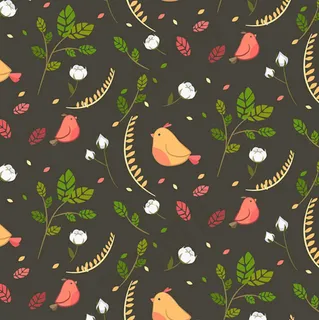 小鸟和叶子背景