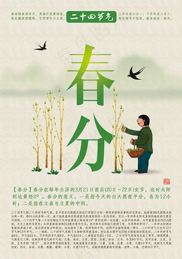 二十四节气春分(3150X4487(DPI:100))psd模版下载