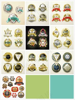 品质徽章标签,免抠元素