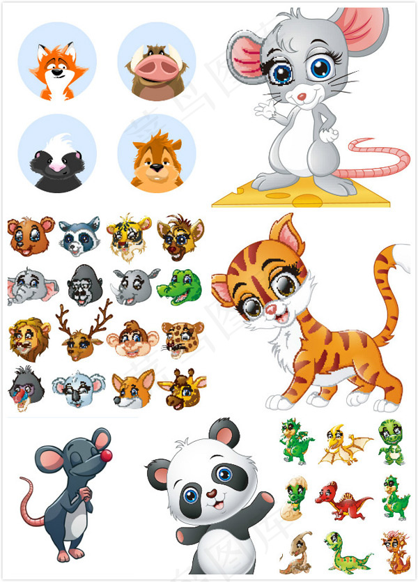 卡通动物矢量