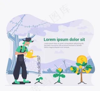 浇金币树的老人