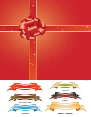 礼品包装丝带矢量