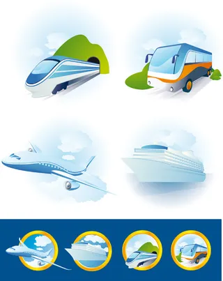交通工具图标,免抠元素