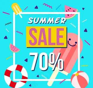 夏季七折优惠海报