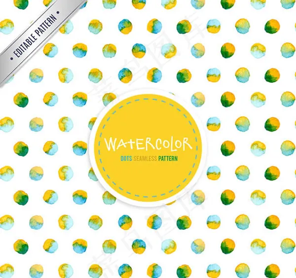 水彩水点无缝背景ai矢量模版下载