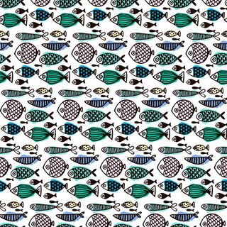 彩绘鱼类无缝背景