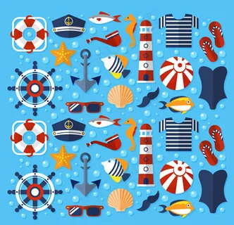 夏日元素无缝背景