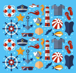 夏日元素无缝背景