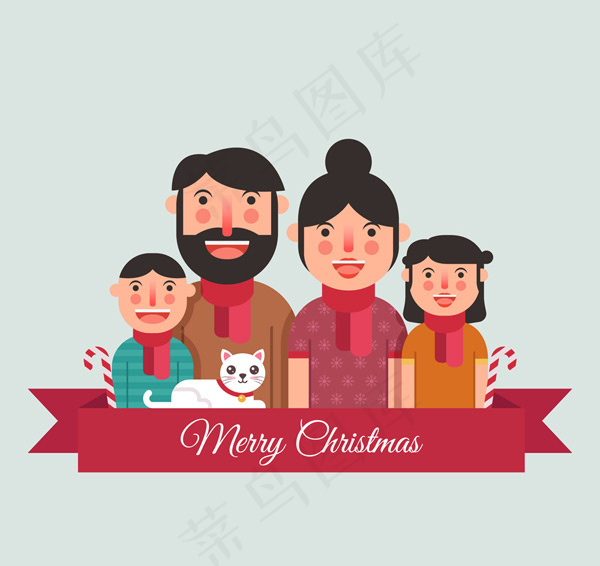 圣诞节四口之家