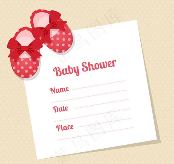 迎婴派对请柬矢量ai矢量模版下载