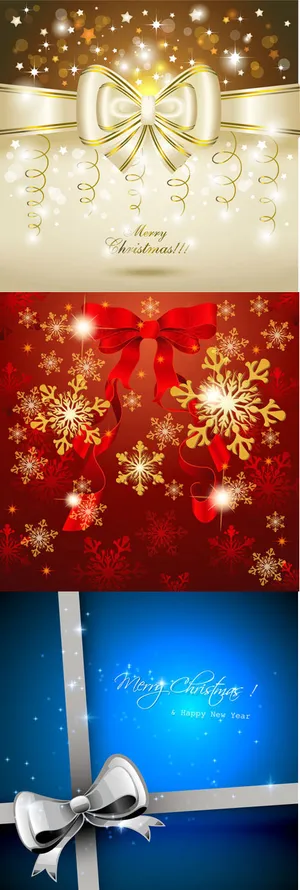 圣诞丝带彩带卡片