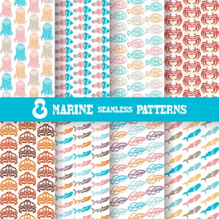 海洋生物无缝背景