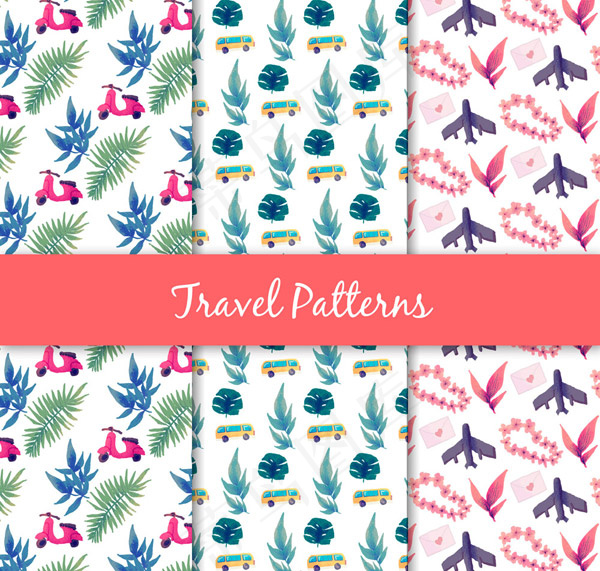 交通工具花草背景