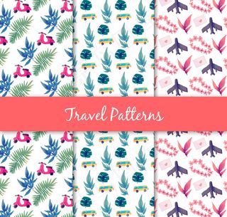 交通工具花草背景