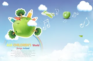 学校卡通宣传插画