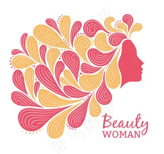 花纹女子头像矢量