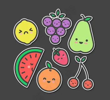 可爱水果贴纸