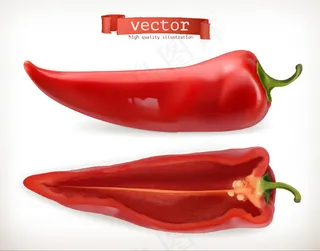 切开的红辣椒