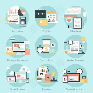 时尚商务图标,免抠元素,背景元素