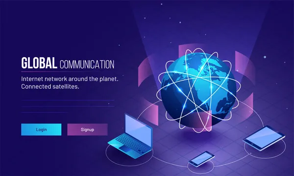 全球连接着陆页eps,ai矢量模版下载