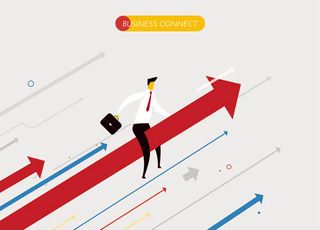 箭头与商务人物,背景元素