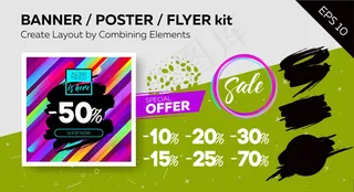 渐变时尚促销海报