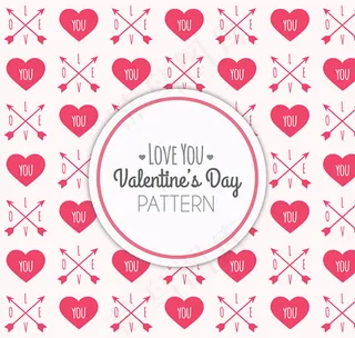 爱心与箭无缝背景