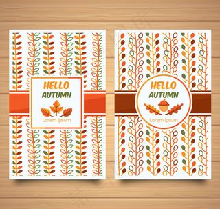 彩色秋季花纹卡片