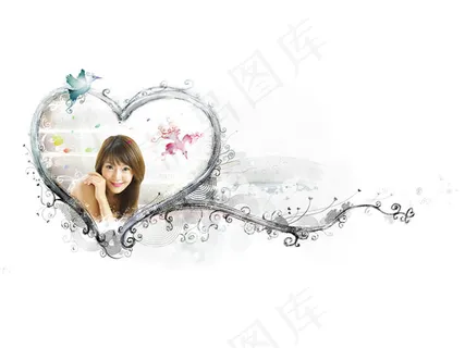 花纹边框与美女 花纹边框与美女