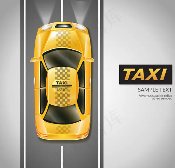 出租车俯视图ai矢量模版下载