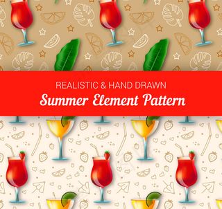 鸡尾酒无缝背景