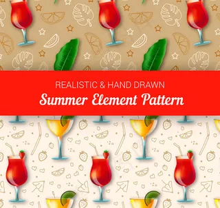 鸡尾酒无缝背景