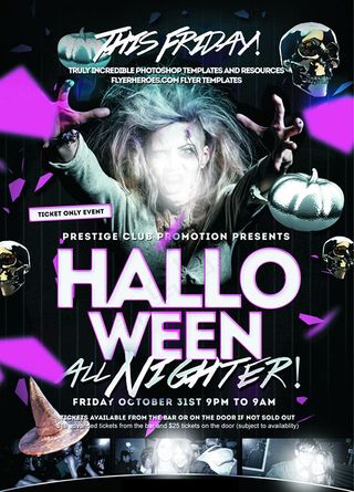 万圣节夜店海报