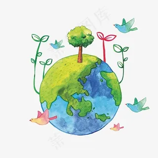 手绘地球元素