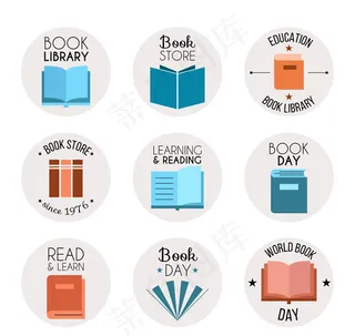 彩色书籍标志
