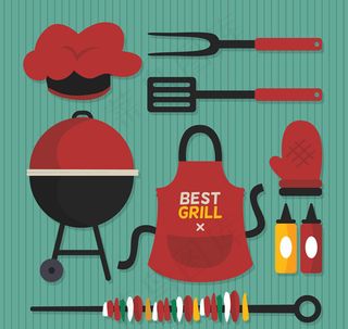 烧烤用品矢量