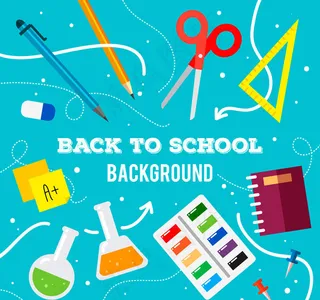 返校用文具矢量