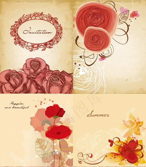 古典花纹背景,背景元素