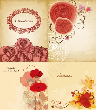 古典花纹背景,背景元素