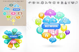 网络相关图标,免抠元素