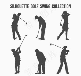 高尔夫动作剪影
