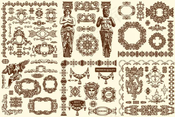 欧式复古花边2,背景元素