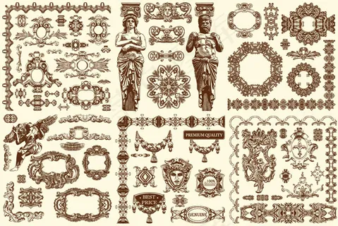 欧式复古花边2,背景元素