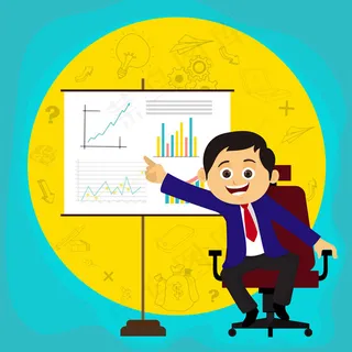 指演示板商务男子 指演示板商务男子