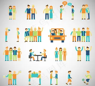 卡通朋友图标,免抠元素