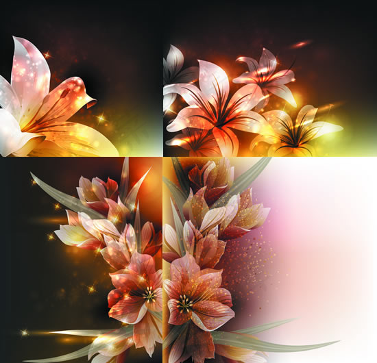 透光百合花矢量eps,ai矢量模版下载