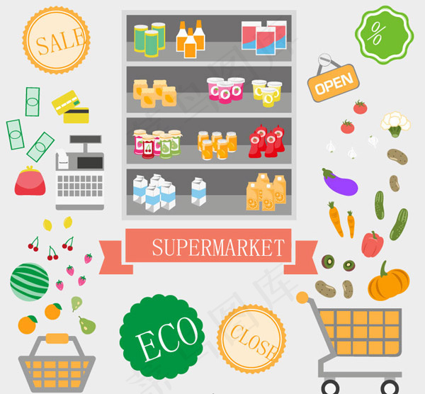 童趣超市购物元素