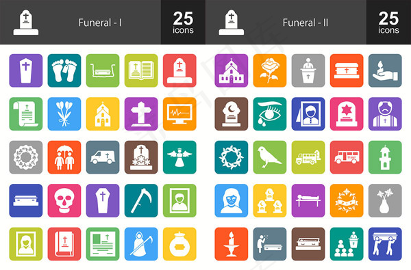 殡葬主题图标,免抠元素ai矢量模版下载