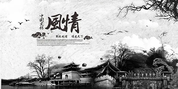 中国文化水墨风情cdr矢量模版下载